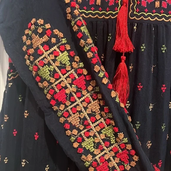 Handmade Ruffled Embroidered Dress - Picture 2 of 7